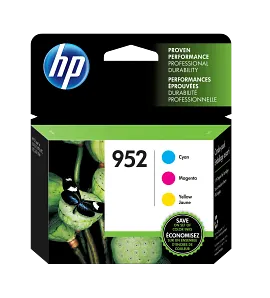HP 952 3-pack Cyan/Magenta/Yellow Original Ink Cartridges, N9K27AN#140
