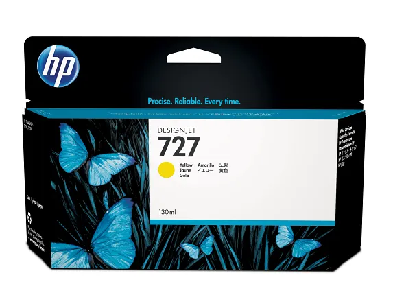 HP® 727 130-ml Yellow DesignJet Ink Cartridge (B3P21A)