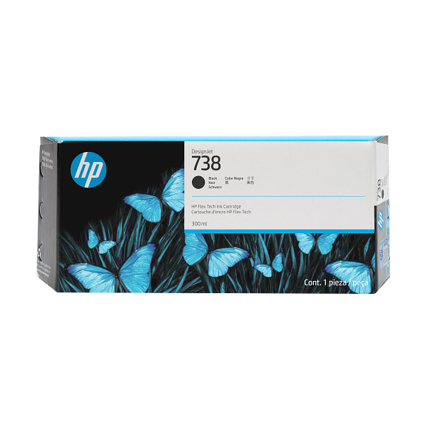 HP DesignJet 738 300ml Black 2000x2000 Hero Image