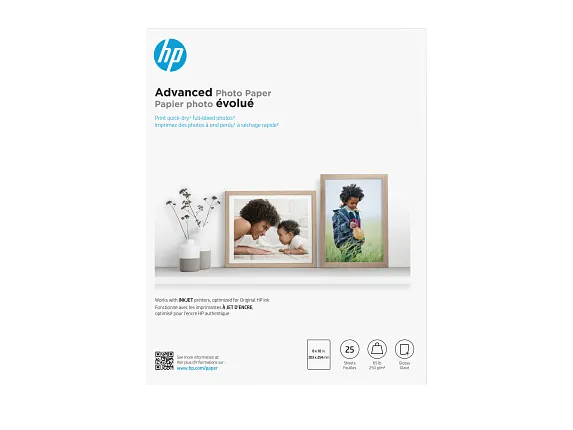 HP Photo Papers, HP Adv Photo Papr Glossy 8x10 in 25Sheet