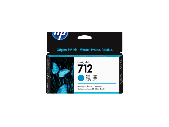 HP 712 29ml Cyan DesignJet Ink Cartridge, 3ED67A