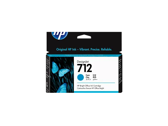 HP 712 29ml Cyan DesignJet Ink Cartridge, 3ED67A
