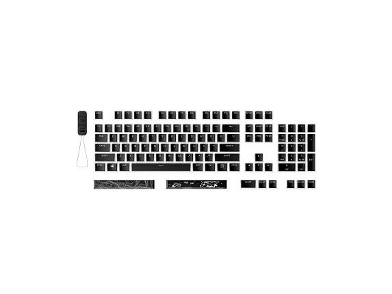 Photos - Keyboard HyperX Pudding Keycaps 2 - Full Key Set - PBT - Black 7G8K1AA#ABA (US Layout)