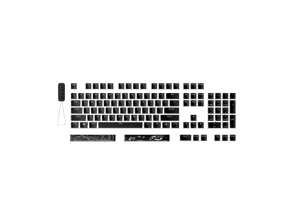 HyperX Keyboard Accessories, HyperX Pudding Keycaps 2 - Full Key Set - PBT - Black (US Layout)