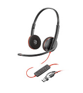 HP 93S87AA Poly Blackwire 3220 sztereó USB-C headset + USB-C–USB-A-adapter