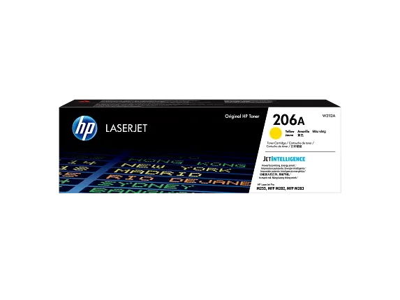 HP Laser Toner Cartridges and Kits, HP 206A Yellow Original LaserJet Toner Cartridge, W2112A