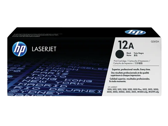 HP Laser Toner Cartridges and Kits, HP 12A Black Original LaserJet Toner Cartridge, Q2612A