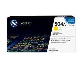 HP 504A Yellow Original LaserJet Toner Cartridge, CE252A