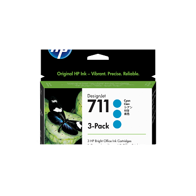 HP 711 3-pack 29-ml Cyan DesignJet Ink Cartridges