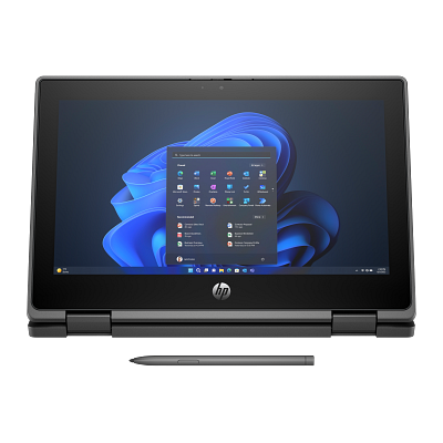 HP Pro x360 Fortis G11 11.6" Touchscreen Rugged Convertible 2 in 1 Notebook - HD - Intel N-Series 13th Gen N200 - 4 GB - 128 GB Flash Memory - Jet Black - Smart Buy - Intel Chip - 1366 x 768 - Windows 11 Pro - Intel UHD Graphics - BrightView - Front Camera/Webcam - 10.50 Hours Battery Run Time - IEEE 802.11ax Wireless LAN Standard Laptop