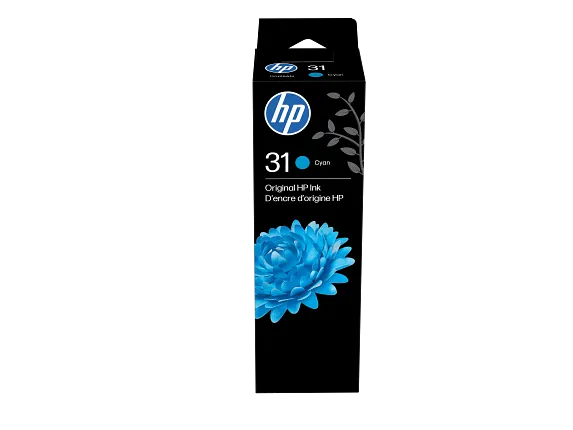 HP 31 70-ml Cyan Original Ink Bottle, 1VU26AN