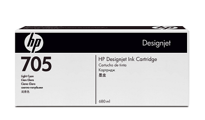 HP 705 680-ml Light Cyan DesignJet Ink Cartridge