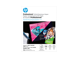 HP Professional Tri-Fold Business Paper, Glossy, 48 lb, 8.5 x 11 in. (216 x 279 mm), 150 sheets 4WN12A - Img_Center_320_240