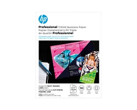 HP Professional Tri-Fold Business Paper, Glossy, 48 lb, 8.5 x 11 in. (216 x 279 mm), 150 sheets 4WN12A