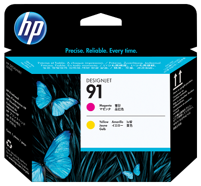 HP 91 Magenta and Yellow DesignJet Printhead
