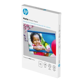 HP Matte Photo Paper, 48 lb, 4 x 6 in. (101 x 152 mm), 25 sheets 6QH46A