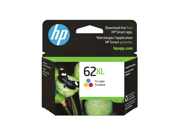 Ink Supplies, HP 62XL High Yield Tri-color Original Ink Cartridge, C2P07AN#140