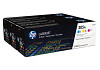 HP 305A CF370AM 3 darabos kiszerelésű eredeti ciánkék bíbor sárga toner / festékkazetta LaserJet Pro 300 400 sorozathoz M351 M375 M451 M475 (3*2600 old.)