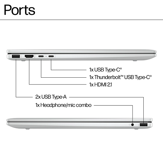 HP Envy Laptop Computer 16" 2K Touch Screen Intel Core Ultra 7 16 GB memory; 1 - Bild 6 von 8