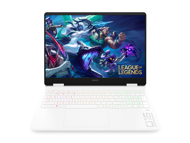 25C1 OMEN MAX 16 Gaming Laptop PC Ceramic White NT nonFPR 4-Zone LoL Art Screen Core Set Front WhiteBG