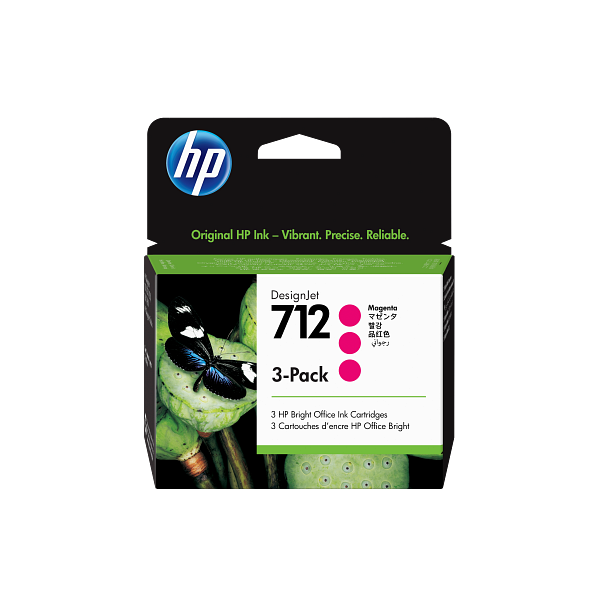 HP 712 3x29ml Magenta DesignJet Ink Cartridge WW