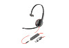 HP 8X227A6 Poly Blackwire 3215 monaurális USB-C headset + 3,5 mm-es csatlakozó + USB-C–USB-A-adapter (csomagban)