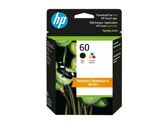 Ink Supplies, HP 60 2-pack Black/Tri-color Original Ink Cartridges, N9H63FN#140
