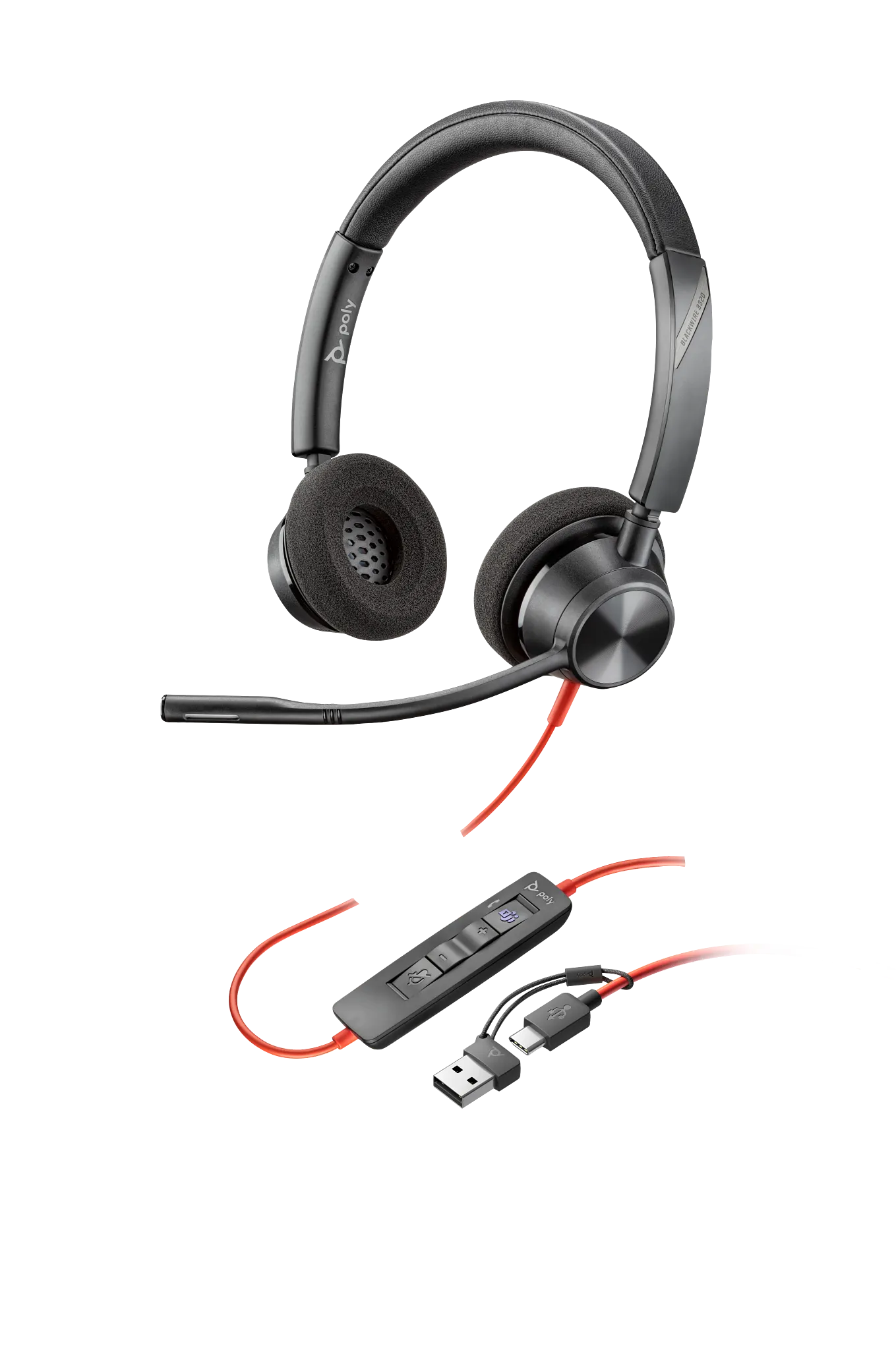 Blackwire 0 Plantronics Headset - USB-C Poly headset Wired, Dual