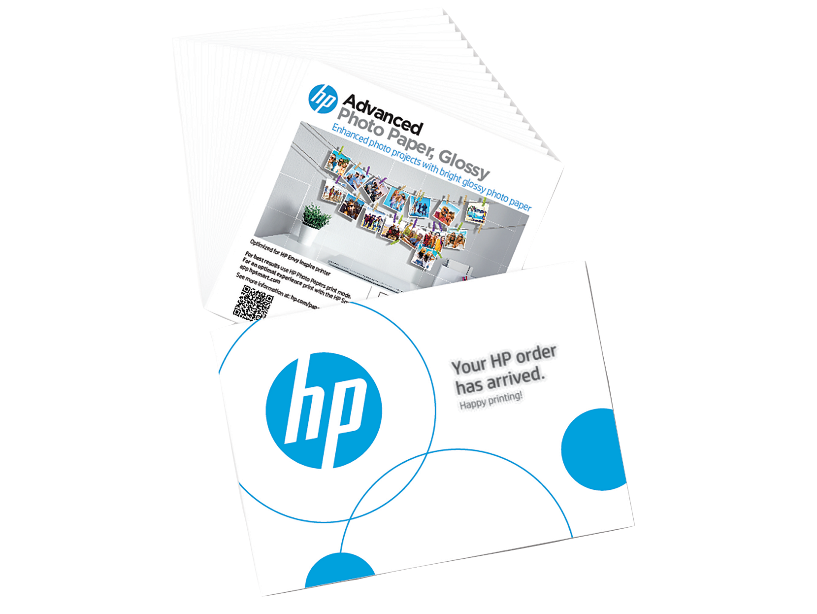 HP Advanced Photo Paper, Glossy, 65 lb, 5 x 5 in. (127 x 127 mm), 20 sheets - Picture 1 of 3