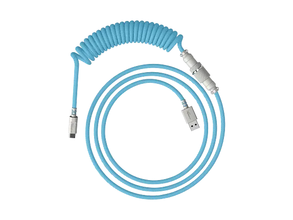 HyperX Keyboard Accessories, HyperX USB-C Coiled Cable Light Blue-White