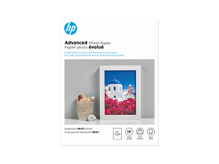 HP Advanced Photo Paper, Glossy, 65 lb, 5 x 7 in. (127 x 178 mm), 60 sheets Q8690A - Img_Center_320_240