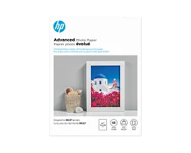 HP Advanced Photo Paper, Glossy, 65 lb, 5 x 7 in. (127 x 178 mm), 60 sheets Q8690A