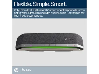 Poly Sync 40+ Microsoft Teams Certified USB-A USB-C Speakerphone +
