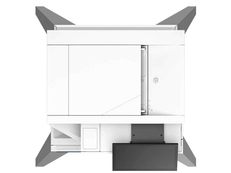 HP Color LaserJet Enterprise Flow MFP 6800 - ZFSW Transactional - AtmosphereBlue Catalog WhiteBG Top