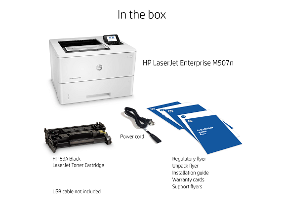 HP LaserJet Enterprise M507n Laser Printer, Black And White Mobile Print Up to - Afbeelding 10 van 10