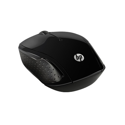 HP 200 Black Wireless Mouse, Left Facing