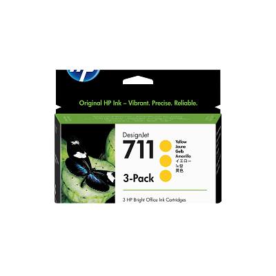 HP 711 3-pack 29-ml Yellow DesignJet Ink Cartridges