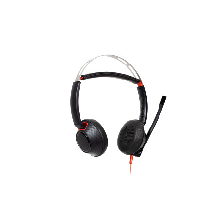 HP 8X231A6 Poly Blackwire 5220 sztereó USB-C headset + 3,5 mm-es csatlakozó + USB-C–USB-A-adapter (csomagban)