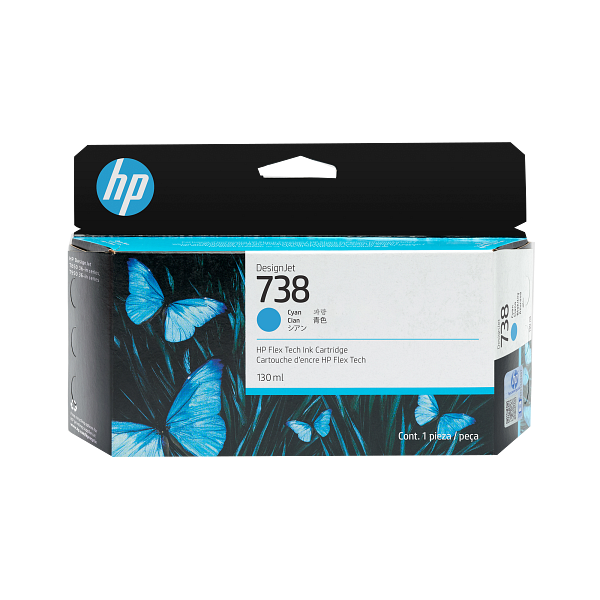 HP DesignJet 738 130ml Cyan 2000x2000 Hero Image