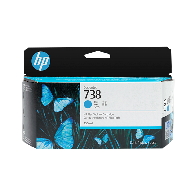 HP 738 130-ml Cyan DesignJet Ink Cartridge