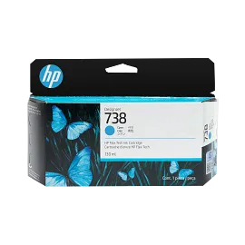 HP 738 130-ml Cyan DesignJet Ink Cartridge, 498N5A