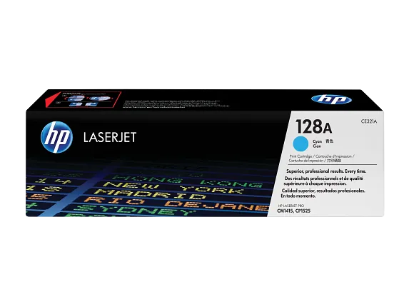 HP Laser Toner Cartridges and Kits, HP 128A Cyan Original LaserJet Toner Cartridge, CE321A
