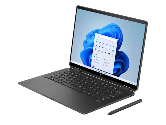 Series 4 of 10 HP Home Laptop PCs, HP Spectre x360 2-in-1 Laptop 14, Windows 11 Pro, 14", Touch screen, Intel® Core™ Ultra 7, 16GB RAM, 2TB SSD, 3K, Nightfall black