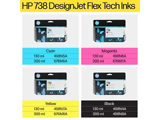 HP738インクカートリッジ ブラック130ml 4個 HP 738 130-ml Black DesignJet Ink Cartridge, 498N4A