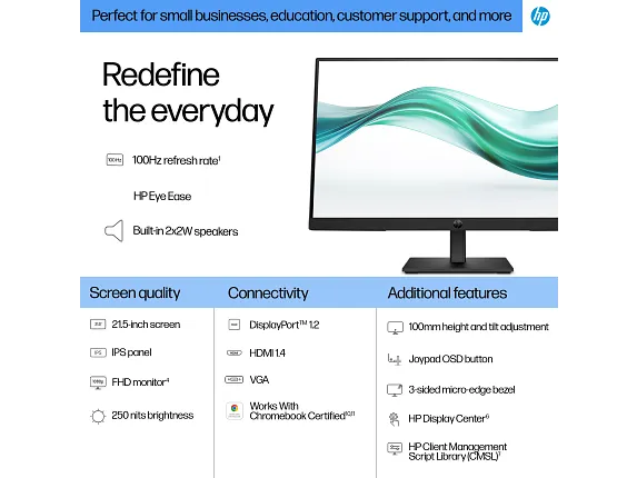 HP Series 3 Pro 21.5 inch FHD Monitor 322ph, цвет: Fhd (1920 X 1080) — фото 7