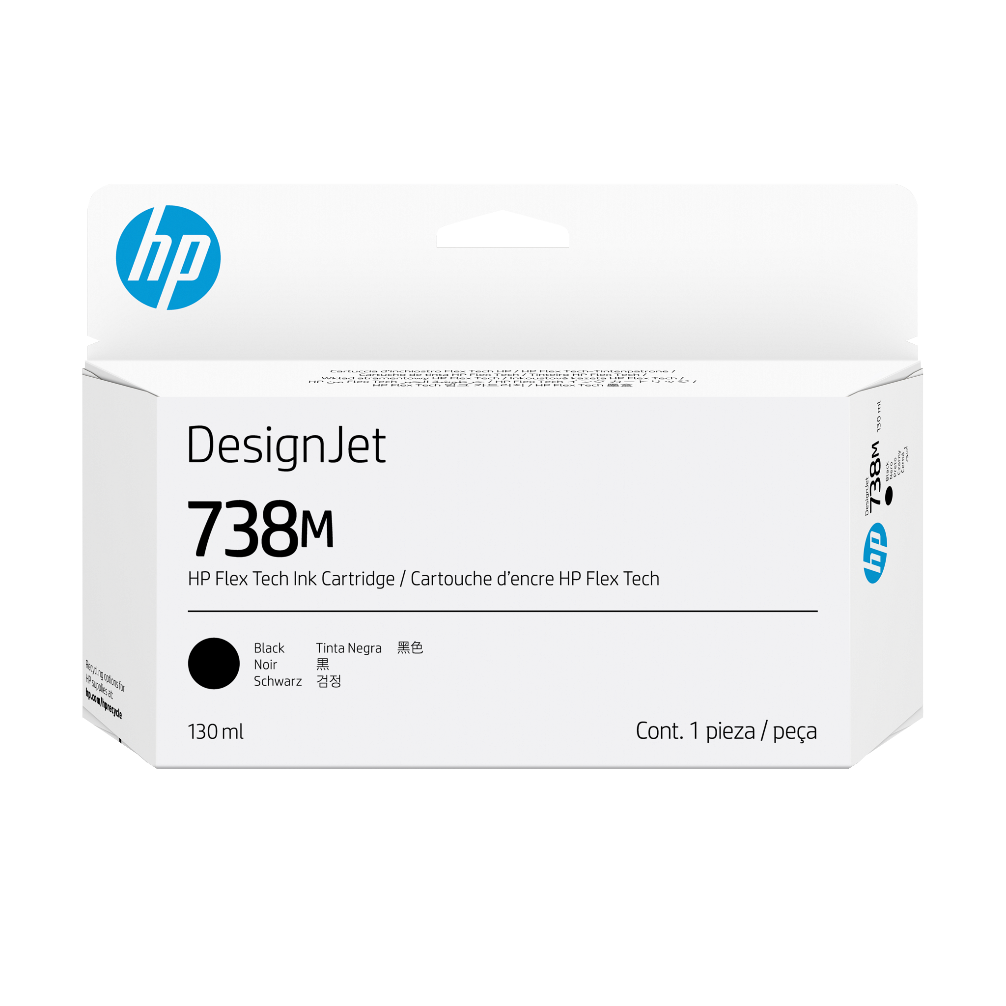 HP 738M 130-ml Black DesignJet Ink Cartridge A24VLA WW