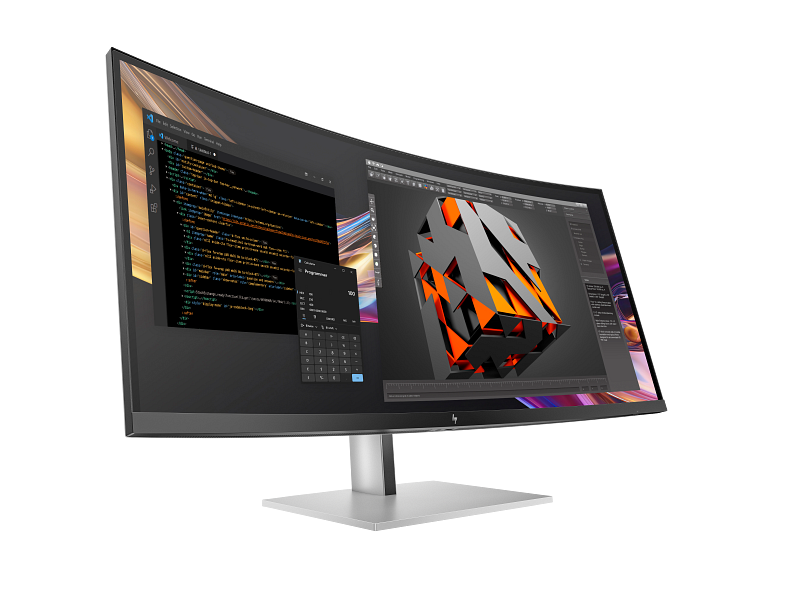 HP Series 7 Pro 37.5 WQHD Thunderbolt 4 Monitor - 738pu PikeSilver CoreSet FrontRight WhiteBg