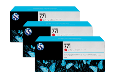 HP 771 3-pack 775-ml Chromatic Red DesignJet Ink Cartridges