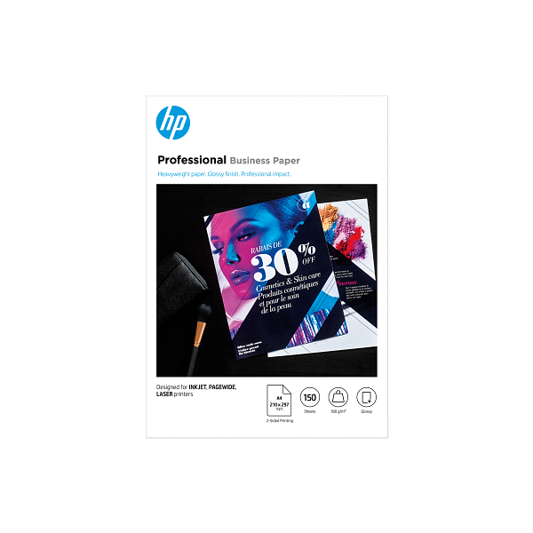 HP Professional Business Paper, Glossy, 180gsm, FSC, A4, 150 shts, 3VK91A 3VK91-00001