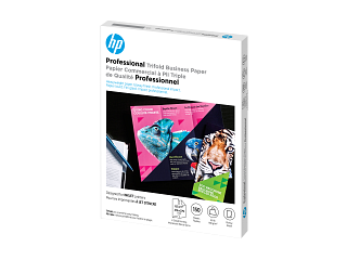HP Professional Tri-Fold Business Paper, Glossy, 48 lb, 8.5 x 11 in. (216 x 279 mm), 150 sheets 4WN12A - Img_Left_320_240